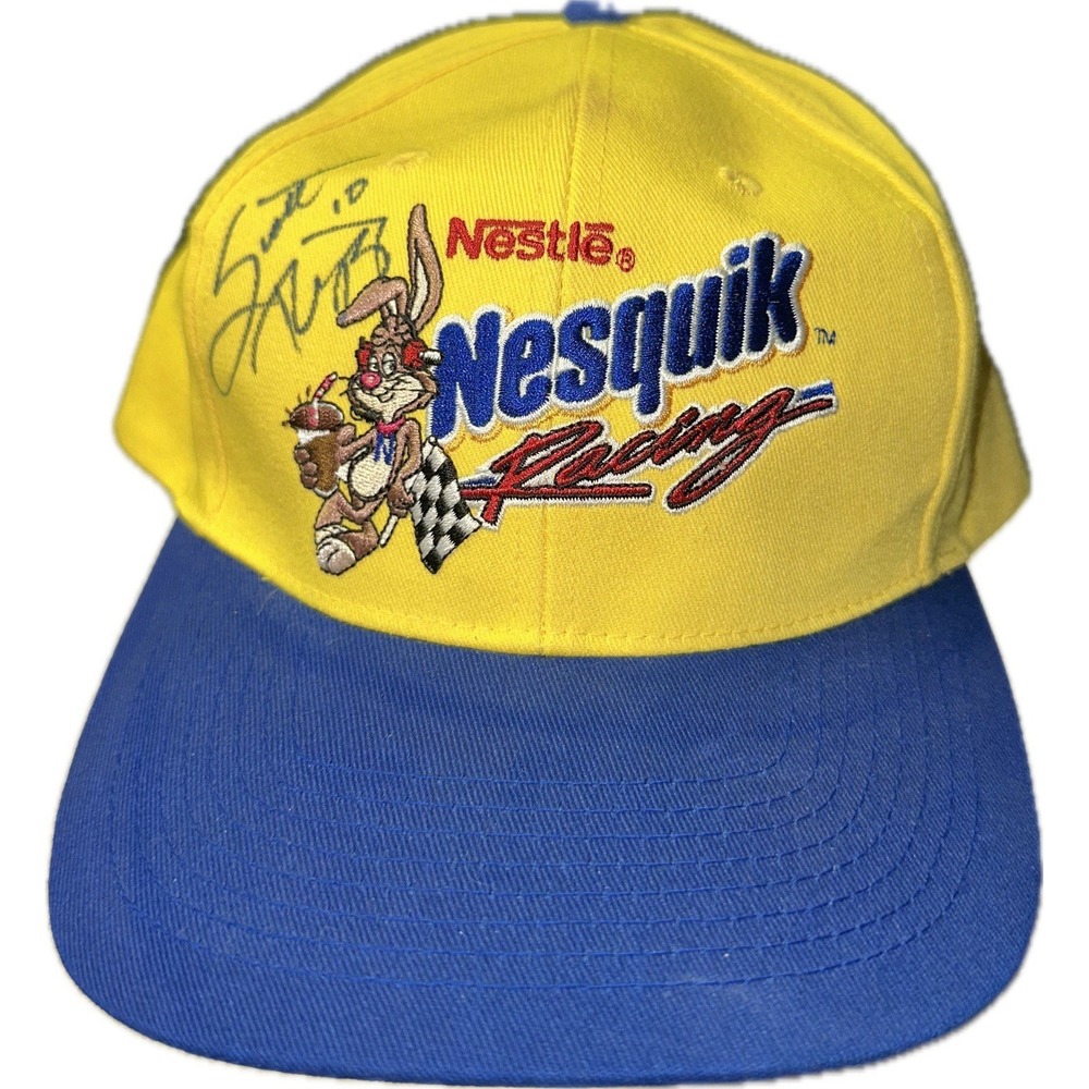 Scott Riggs NASCAR Nestle Nesquik Racing Vintage Hat Cap Autographed 90's